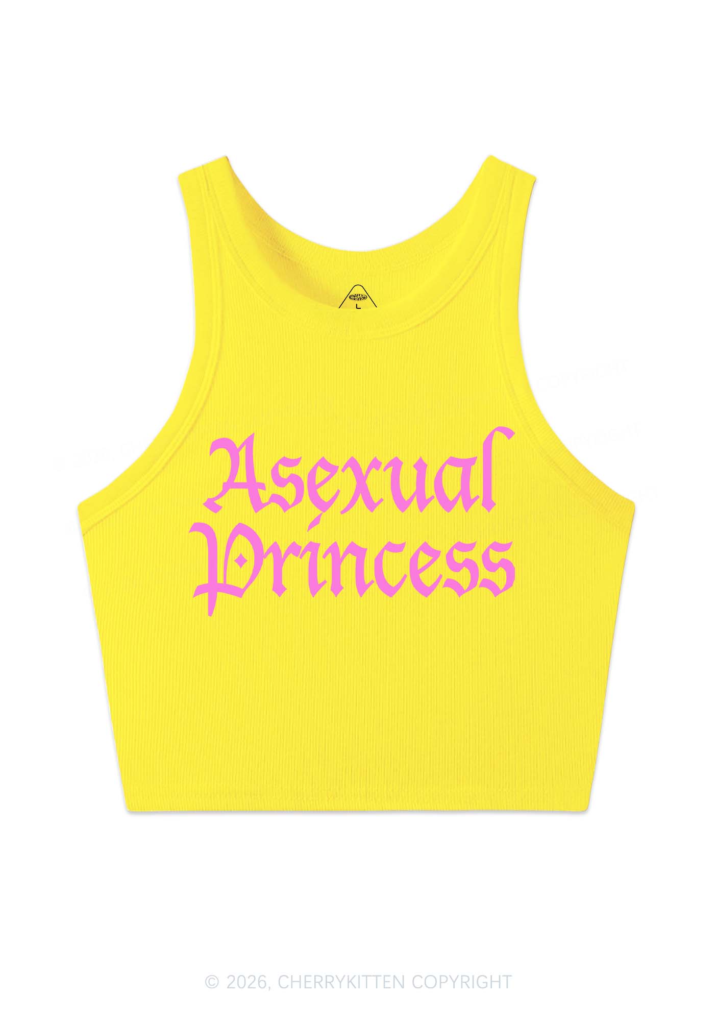 Asexual Princess Pride Y2K Crop Tank Top Cherrykitten