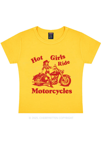 Hot Girls Ride Motorcycles Y2K Baby Tee Cherrykitten