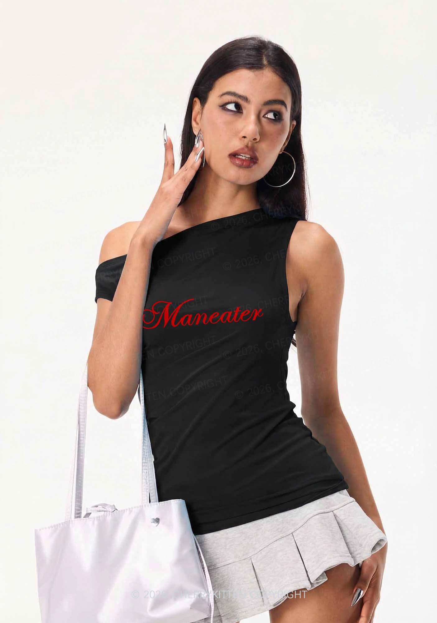 Maneater Y2K Off Shoulder Tank Top Cherrykitten