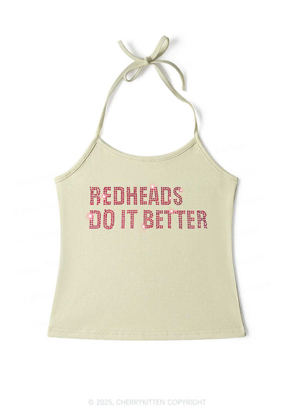 Rhinestone Redheads Do It Better Y2K Halter Neck Cami Cherrykitten
