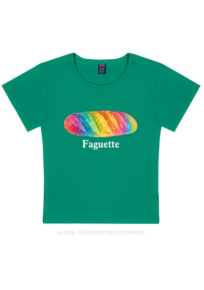 Rainbow Faguette Pride Y2K Baby Tee Cherrykitten