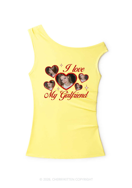 Custom Photo I Love My GF BF Valentine's Day Y2K Off Shoulder Tank Top Cherrykitten