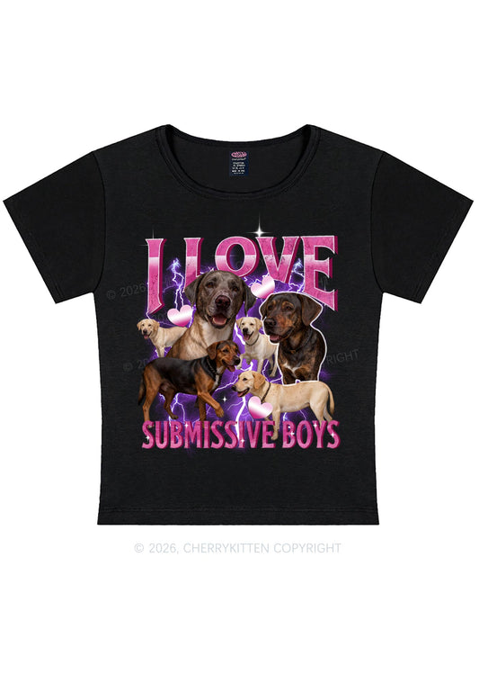I Love S Dogs Y2K Baby Tee Cherrykitten