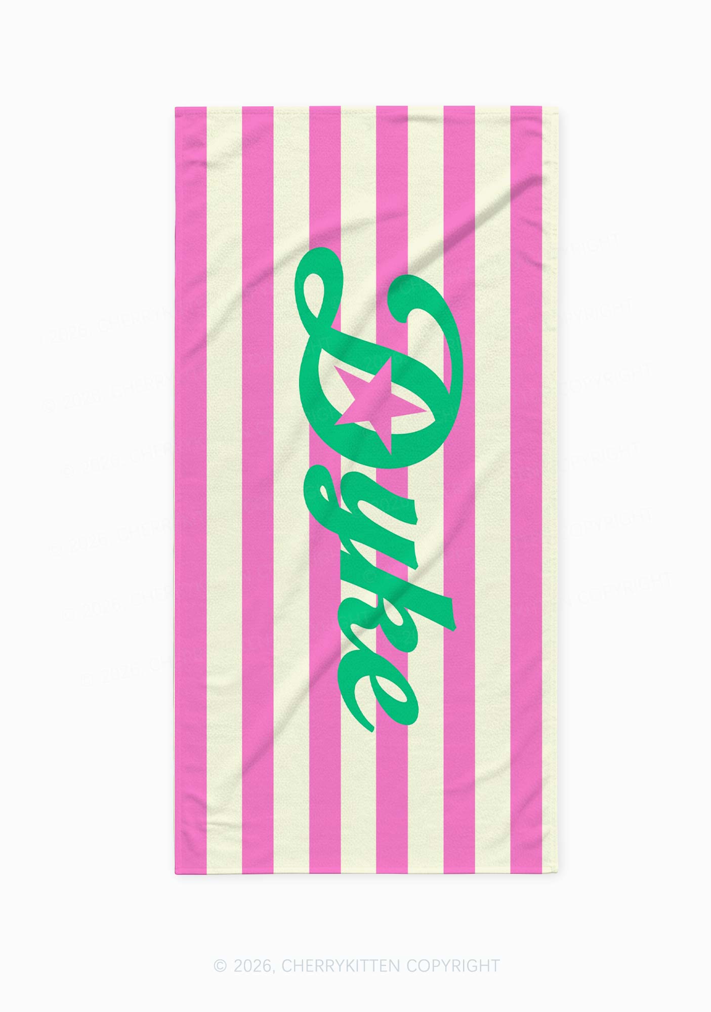 Pink Stripes Dyke Pride Y2K Beach Towel Cherrykitten