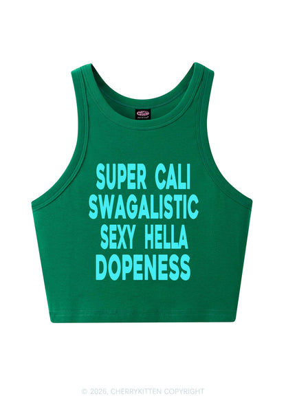 Super Cali Swagalistic Y2K Crop Tank Top Cherrykitten