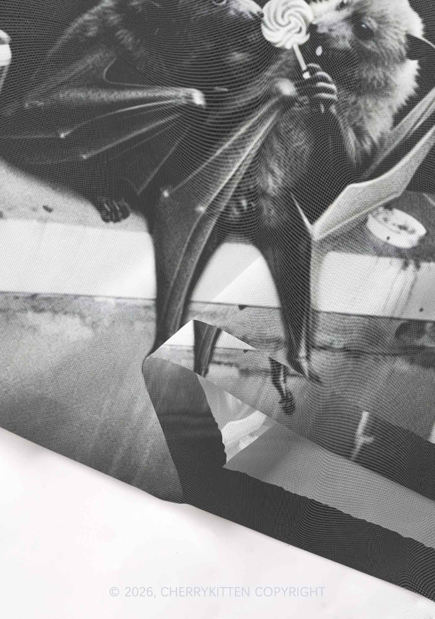 Halloween Lollipop Bat Y2K Mesh Crop Top Cherrykitten