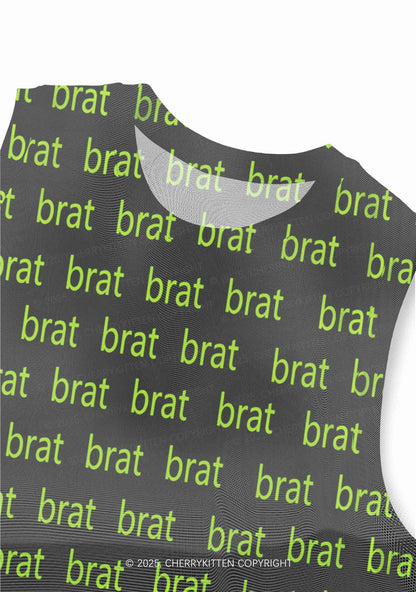 Green Brat Y2K Mesh Muscle Tank Cherrykitten