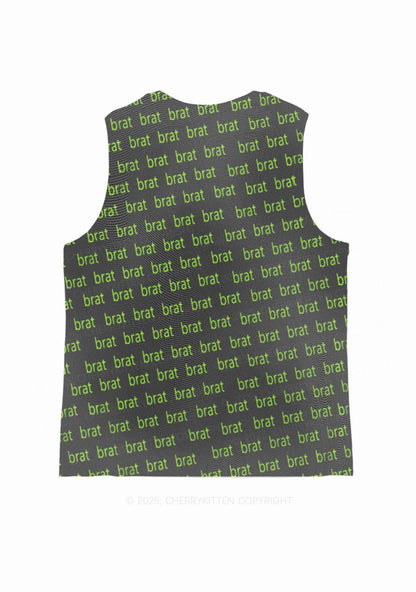 Green Brat Y2K Mesh Muscle Tank Cherrykitten