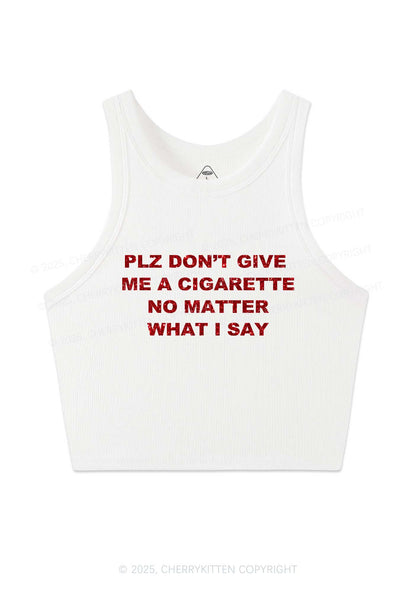 Glitter Dont Give Me Cigarette Y2K Crop Tank Top Cherrykitten