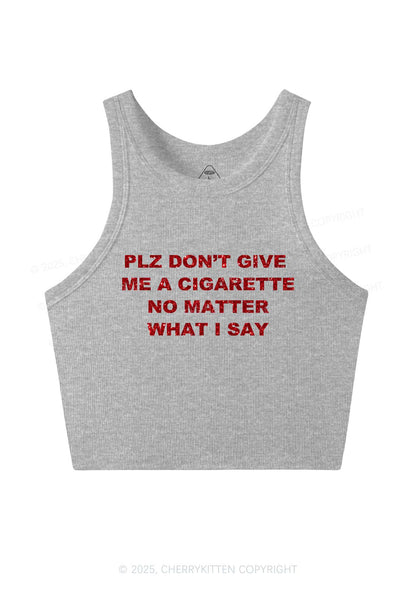 Glitter Dont Give Me Cigarette Y2K Crop Tank Top Cherrykitten