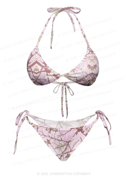 Dreamy Pink Tree Y2K Print Bikini Set Cherrykitten
