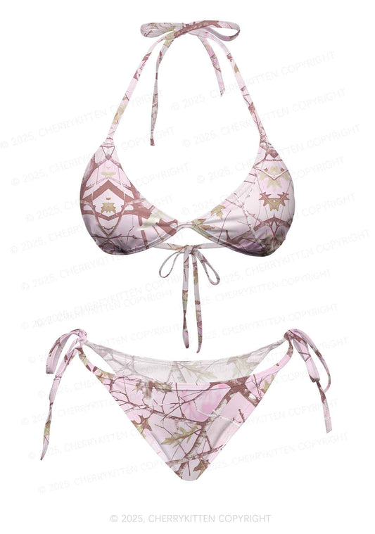 Dreamy Pink Tree Y2K Print Bikini Set Cherrykitten
