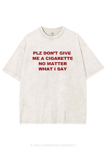 Glitter Dont Give Me Cigarette Y2K Shirts Washed Tee Cherrykitten