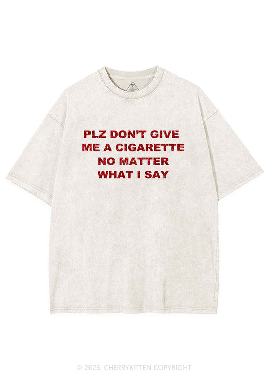 Glitter Dont Give Me Cigarette Y2K Shirts Washed Tee Cherrykitten