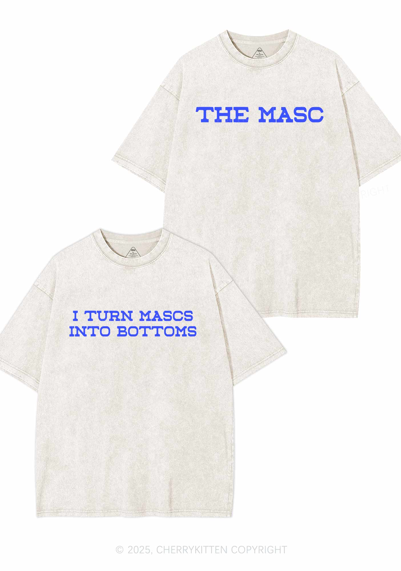 I Turn Mascs Into Bottoms Pride Y2K Valentine's Day Washed Tee Cherrykitten