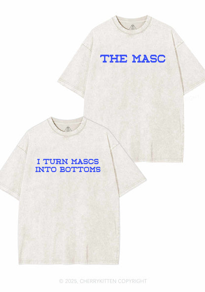 I Turn Mascs Into Bottoms Pride Y2K Valentine's Day Washed Tee Cherrykitten