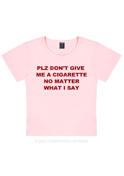 Glitter Dont Give Me Cigarette Y2K Baby Tee Cherrykitten
