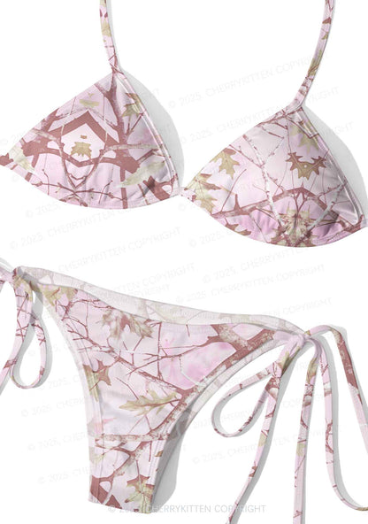 Dreamy Pink Tree Y2K Print Bikini Set Cherrykitten