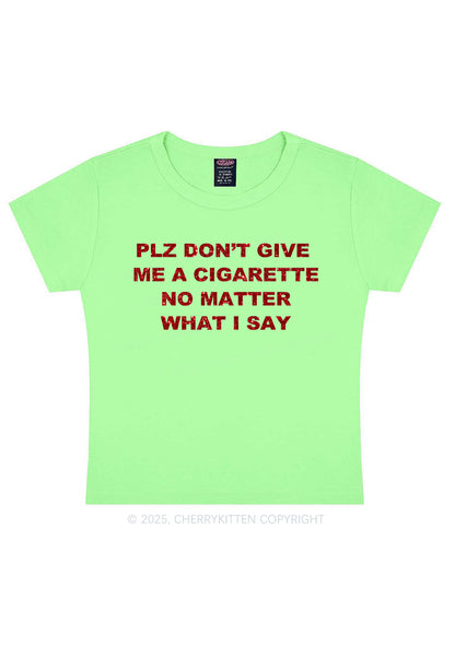 Glitter Dont Give Me Cigarette Y2K Baby Tee Cherrykitten