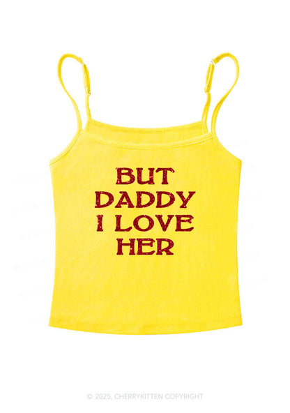 Glitter But Daddy I Love Her Y2K Spaghetti Strap Cami Cherrykitten