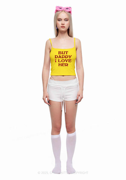 Glitter But Daddy I Love Her Y2K Spaghetti Strap Cami Cherrykitten