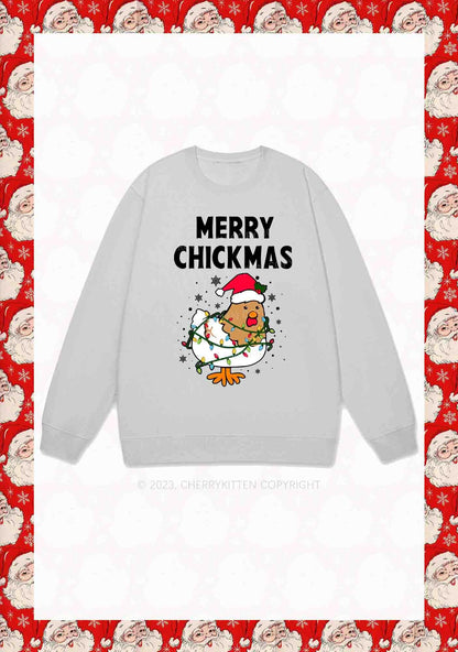 Merry Chickmas Snowflakes Christmas Y2K Sweatshirt Cherrykitten