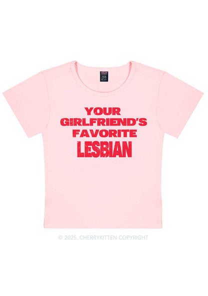 Your GF Favorite Lesbian Pride Y2K Baby Tee Cherrykitten