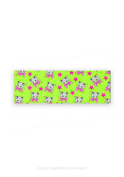 Pink Bow Cats Star Y2K Print Headband Cherrykitten