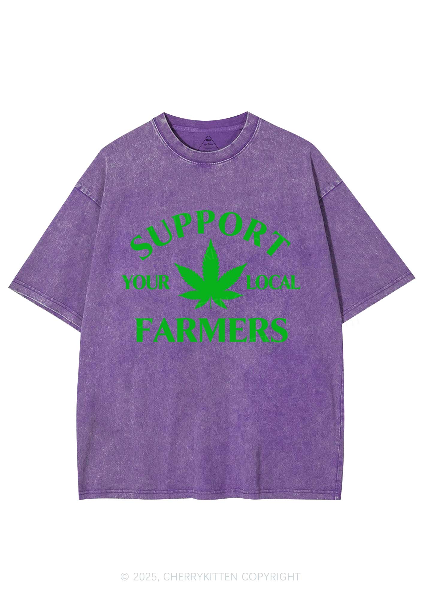 Support Your Local Farmers Y2K Shirts Washed Tee Cherrykitten