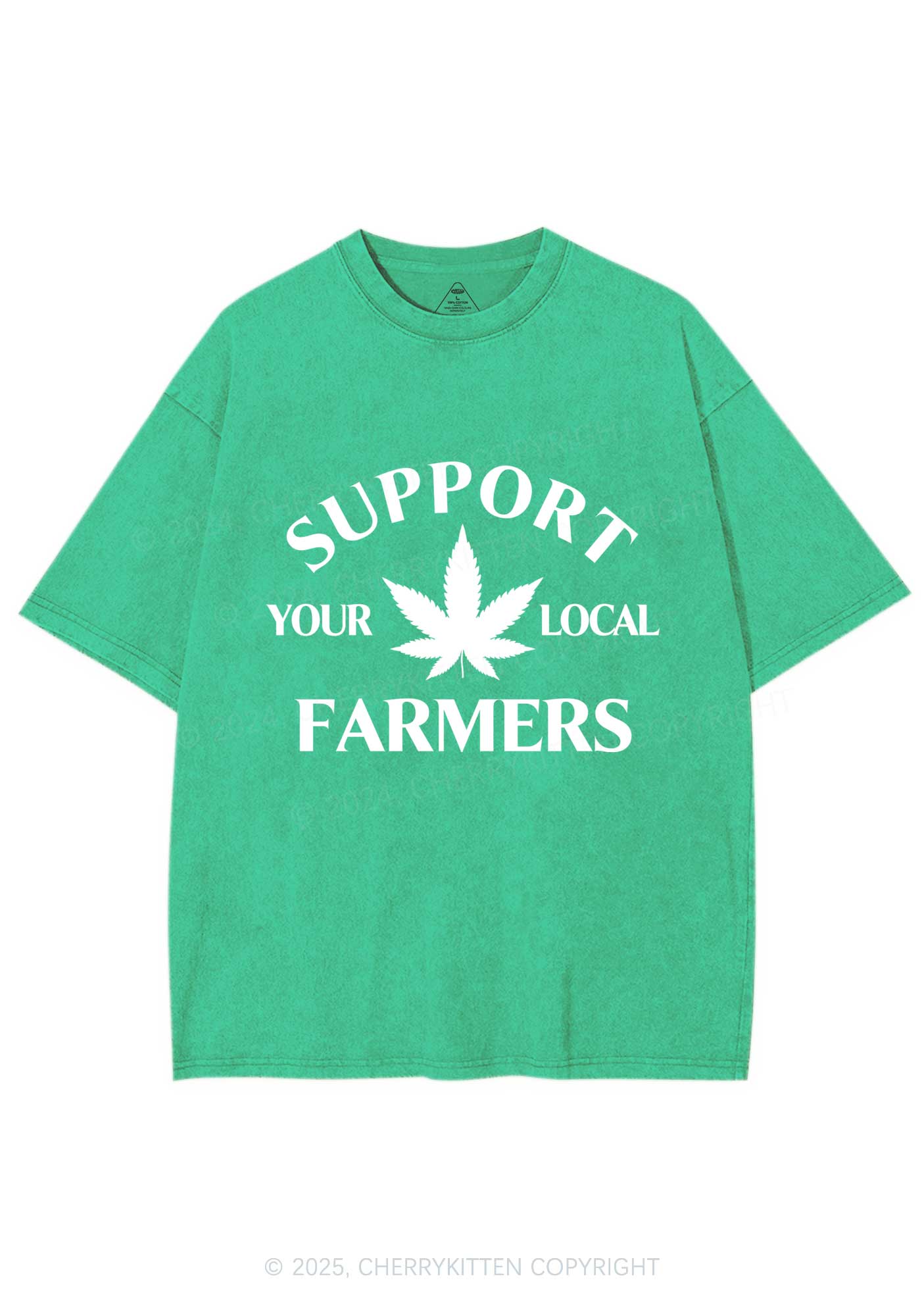 Support Your Local Farmers Y2K Shirts Washed Tee Cherrykitten