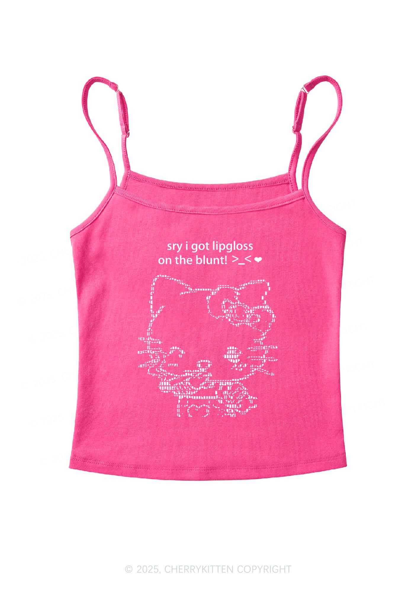 Sorry About Lipgloss Y2K Spaghetti Strap Cami Cherrykitten