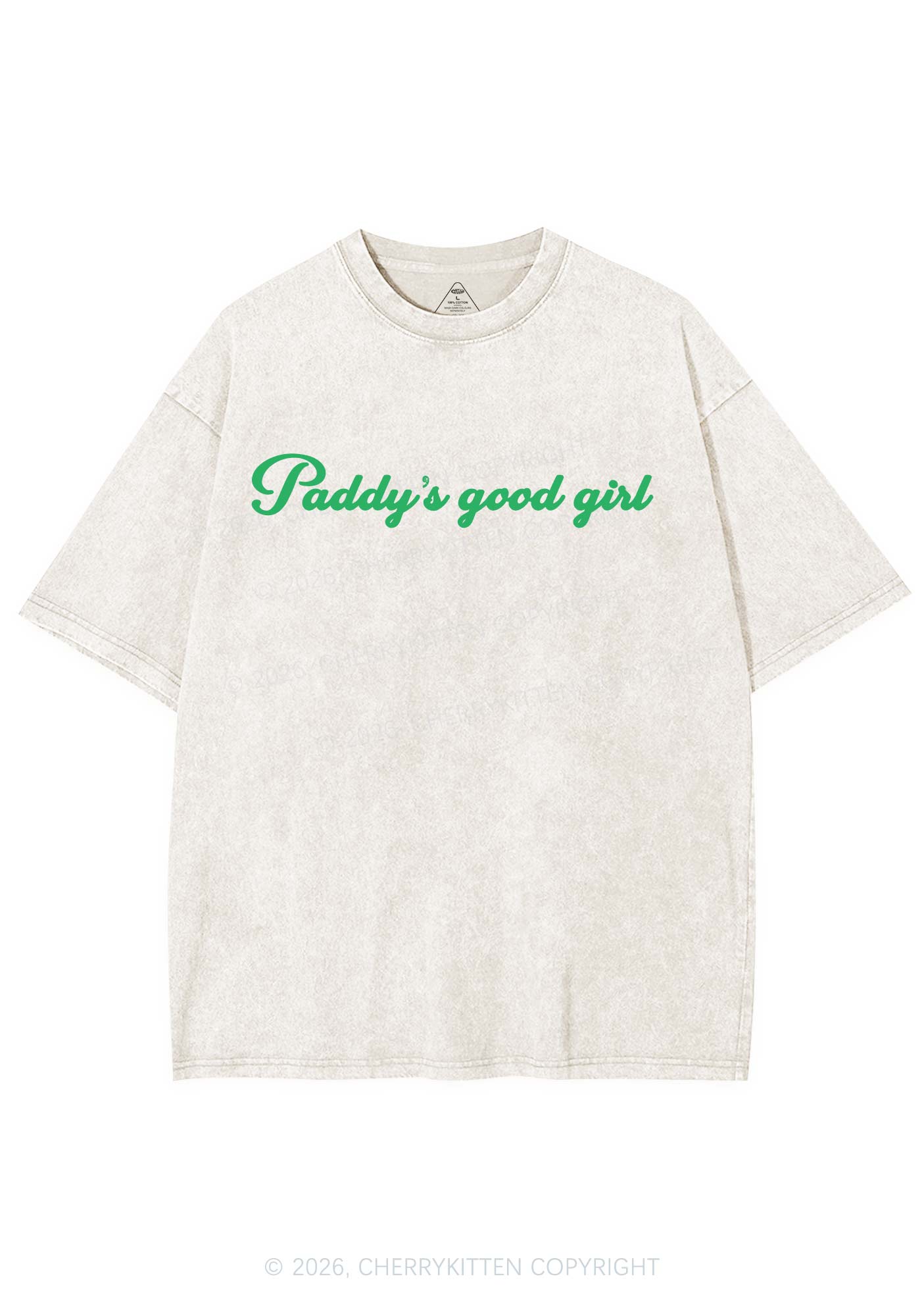 Paddys Good Girl St Patricks Y2K Shirts Washed Tee Cherrykitten
