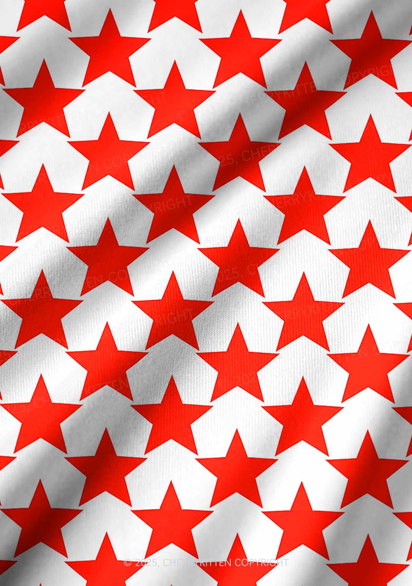 Hyper Red Stars Valentine's Day Y2K Print Long Sleeve Pajama Set Cherrykitten