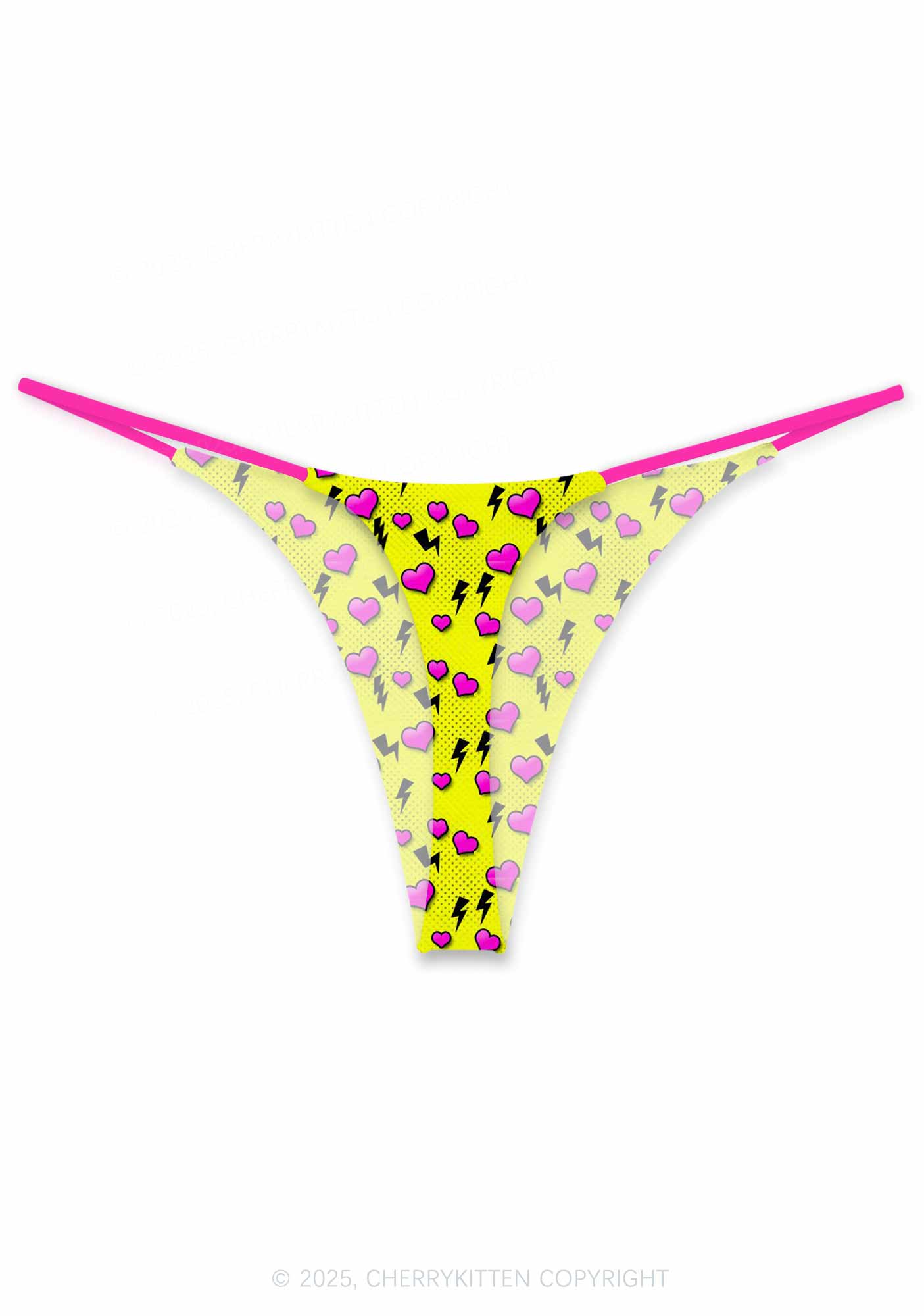 Heart Flash Valentine's Day Y2K Print Couples Boxer Thong Set Cherrykitten