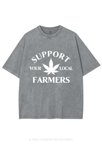 Support Your Local Farmers Y2K Shirts Washed Tee Cherrykitten
