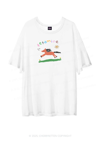 Orange Pony Y2K Sheer Boyfriend Tee Cherrykitten