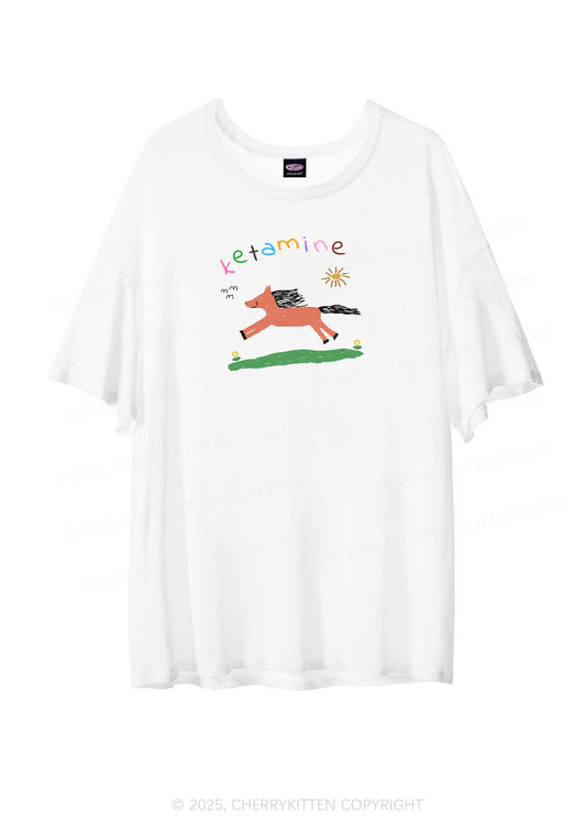 Orange Pony Y2K Sheer Boyfriend Tee Cherrykitten