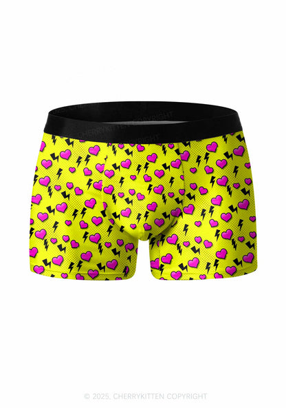 Heart Flash Valentine's Day Y2K Print Couples Boxer Briefs Set Cherrykitten