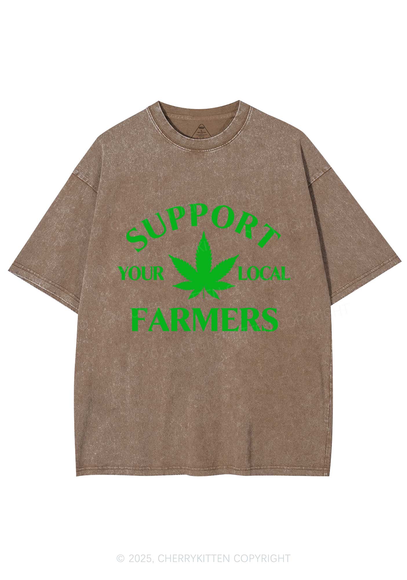 Support Your Local Farmers Y2K Shirts Washed Tee Cherrykitten