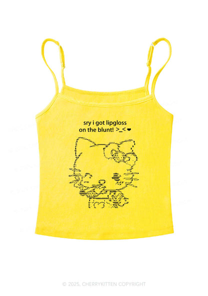 Sorry About Lipgloss Y2K Spaghetti Strap Cami Cherrykitten