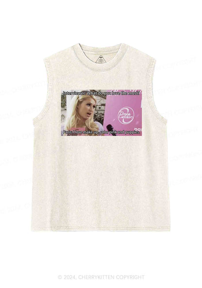 I Love Make Up Y2K Washed Tank Cherrykitten