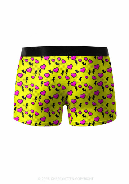 Heart Flash Valentine's Day Y2K Print Couples Boxer Briefs Set Cherrykitten