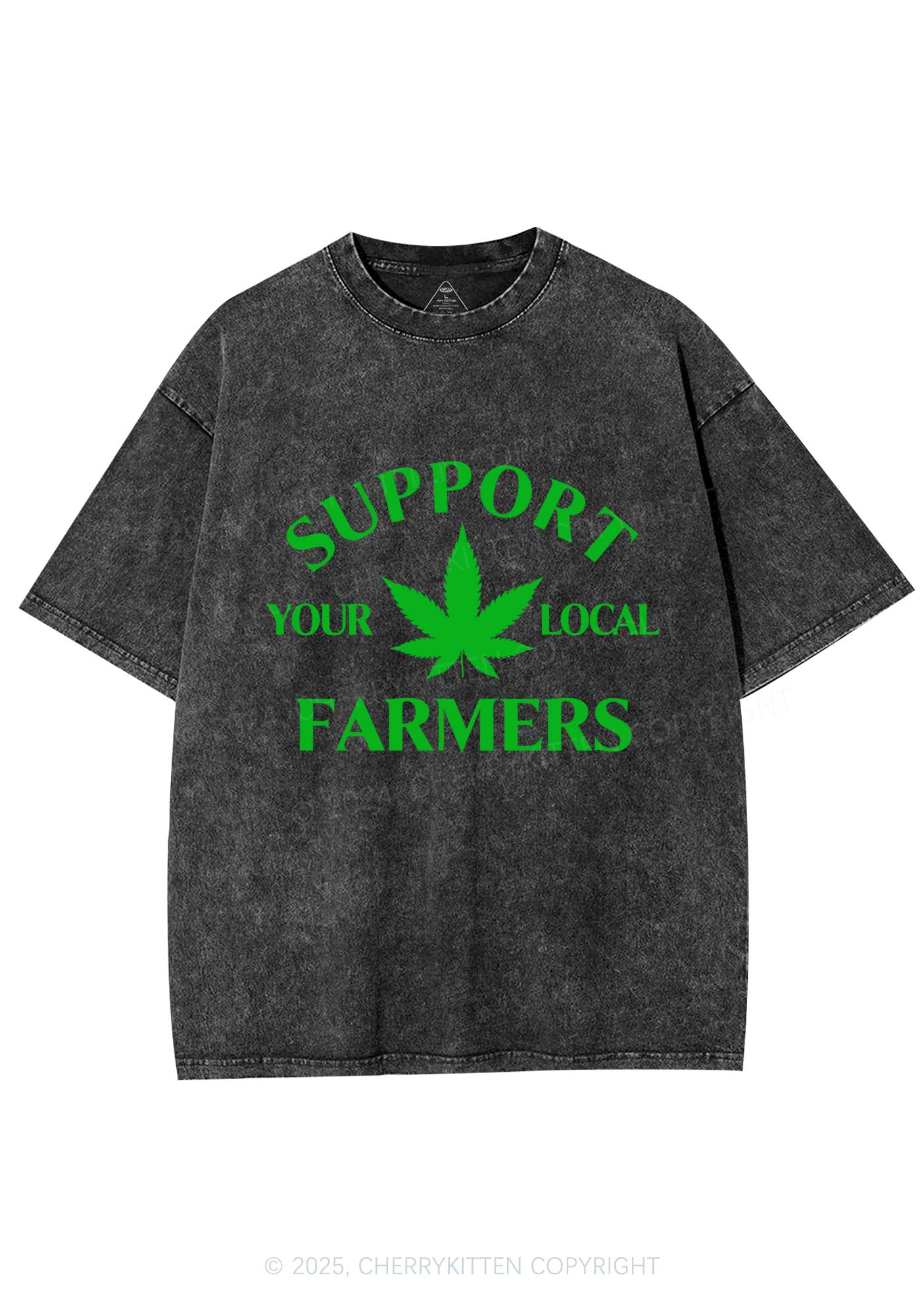 Support Your Local Farmers Y2K Shirts Washed Tee Cherrykitten