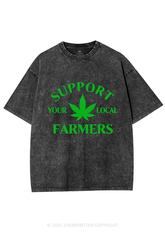Support Your Local Farmers Y2K Shirts Washed Tee Cherrykitten