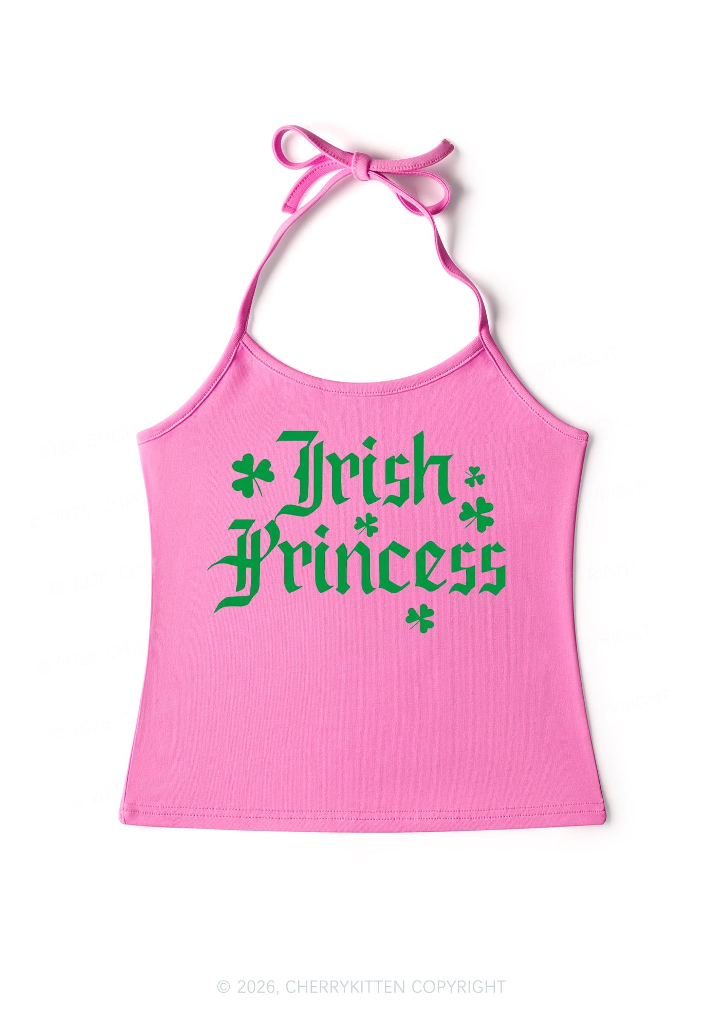 Irish Princess St Patricks Y2K Halter Neck Cami Cherrykitten