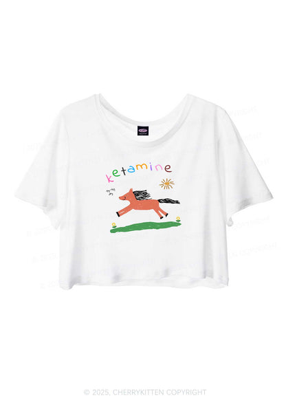 Orange Pony Y2K Sheer Crop Tee Cherrykitten
