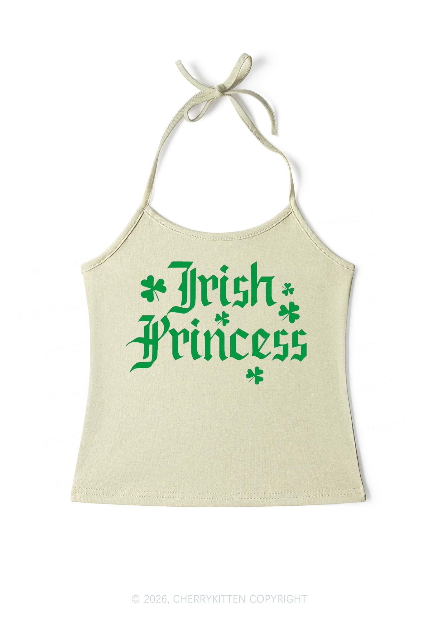 Irish Princess St Patricks Y2K Halter Neck Cami Cherrykitten