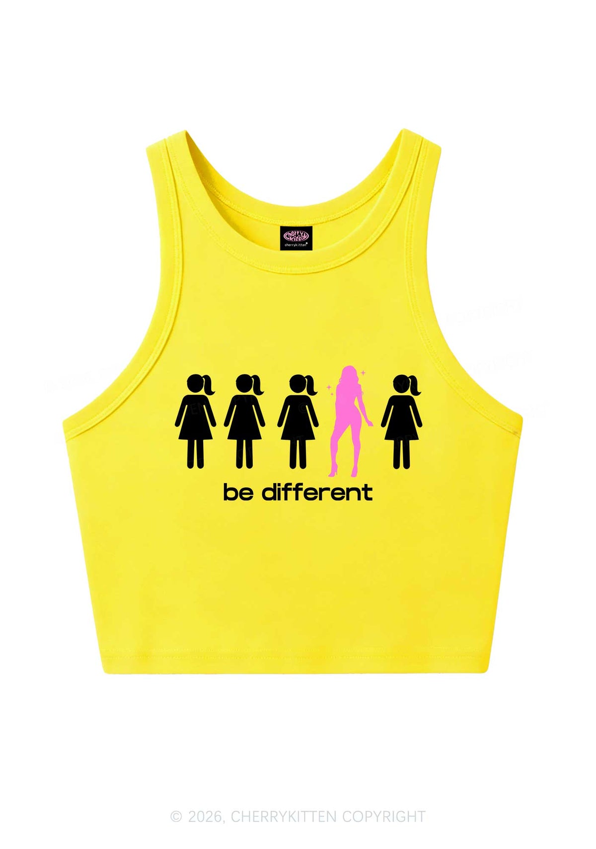 Be Different Girl Y2K Crop Tank Top Cherrykitten