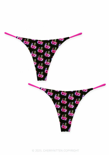 Glowing Cherry Dream Valentine's Day Y2K Print Couples Thong Set Cherrykitten