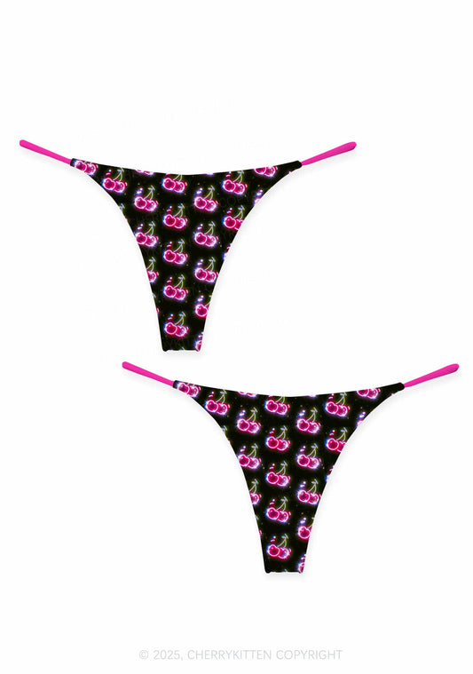 Glowing Cherry Dream Valentine's Day Y2K Print Couples Thong Set Cherrykitten